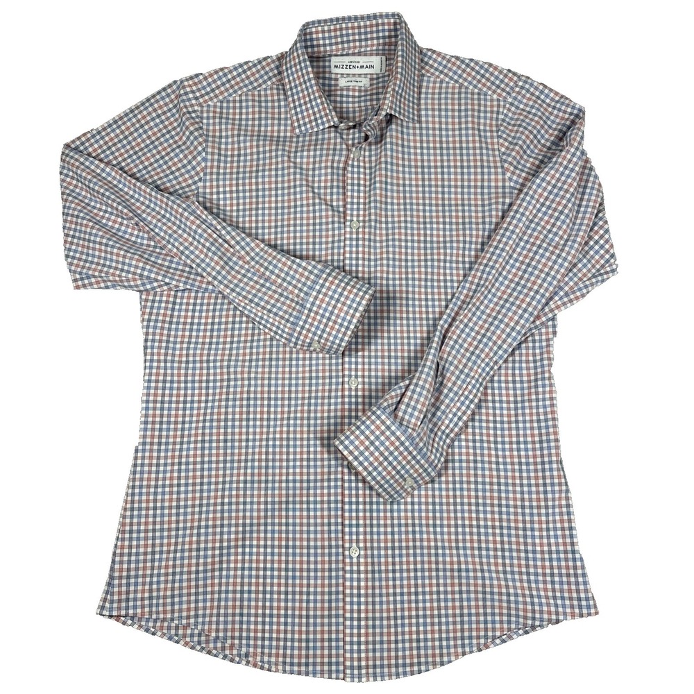 Mizzen+Main Leeward Trim Fit Button‎ Up Performance Stretch Shirt Men's Large
